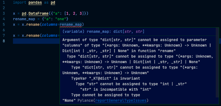 Confusing error for pandas DataFrame rename · Issue #2160 · microsoft ...