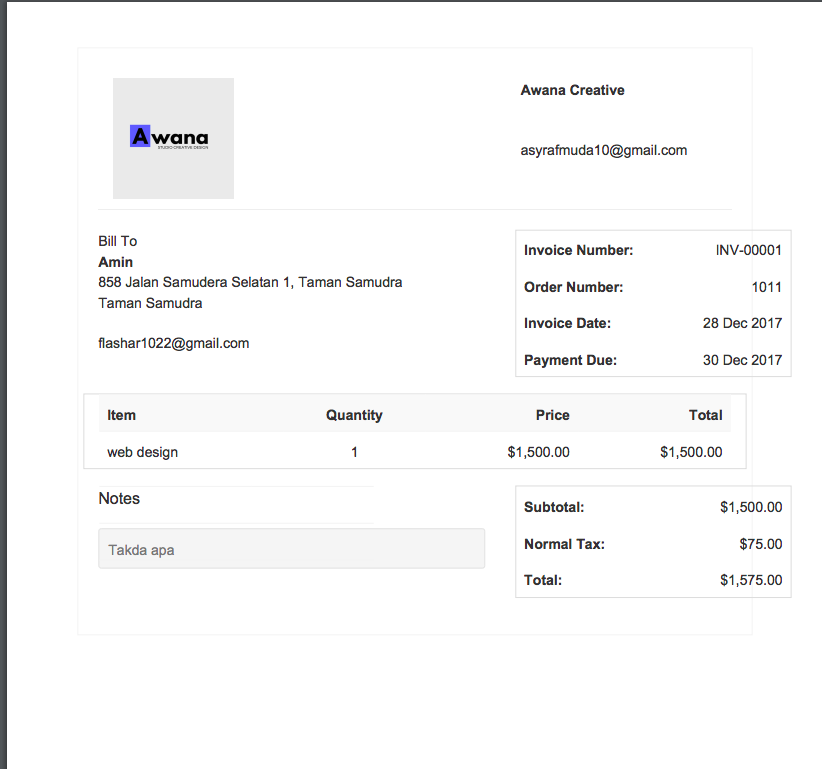 after download invoice the over line text not correct issue 171