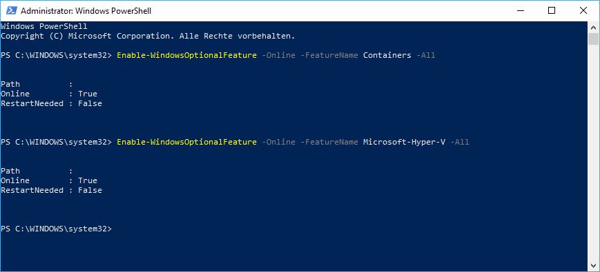 Docker Hyper-V & Containers not available even tough it is active ...
