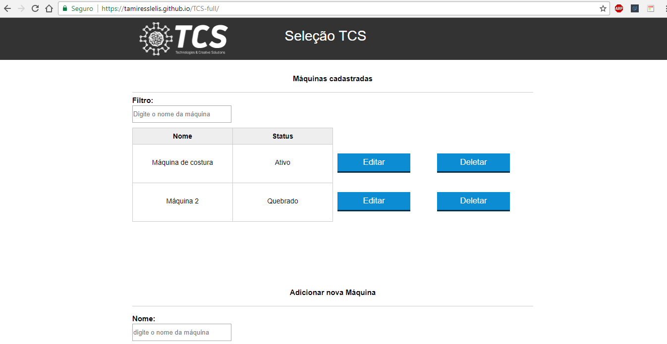 GitHub - tamiresslelis/TCS-full: Atividade Prática para Colaborador da ...