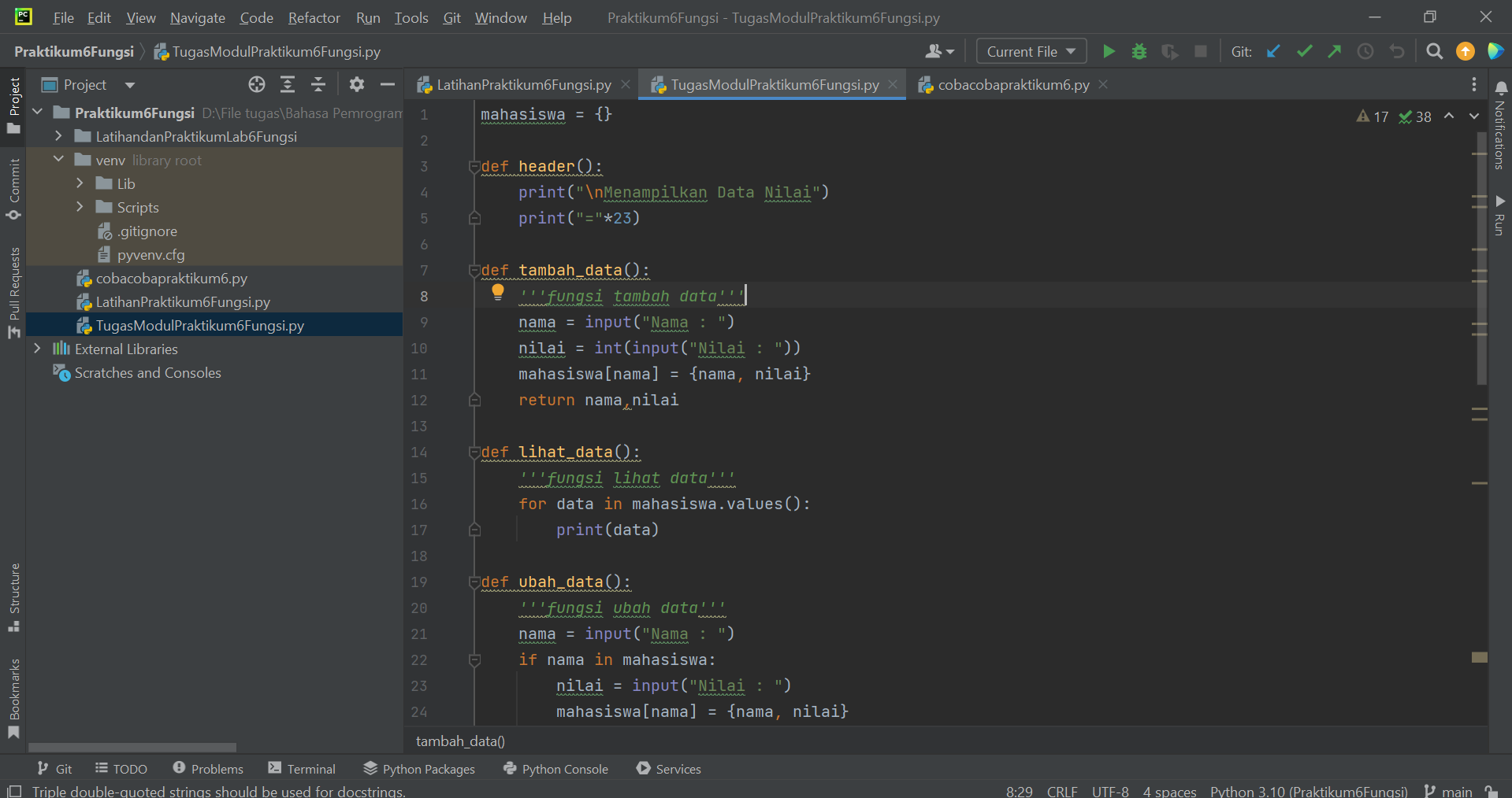 GitHub - Sofhian97/LatihandanPraktikumLab6Fungsi