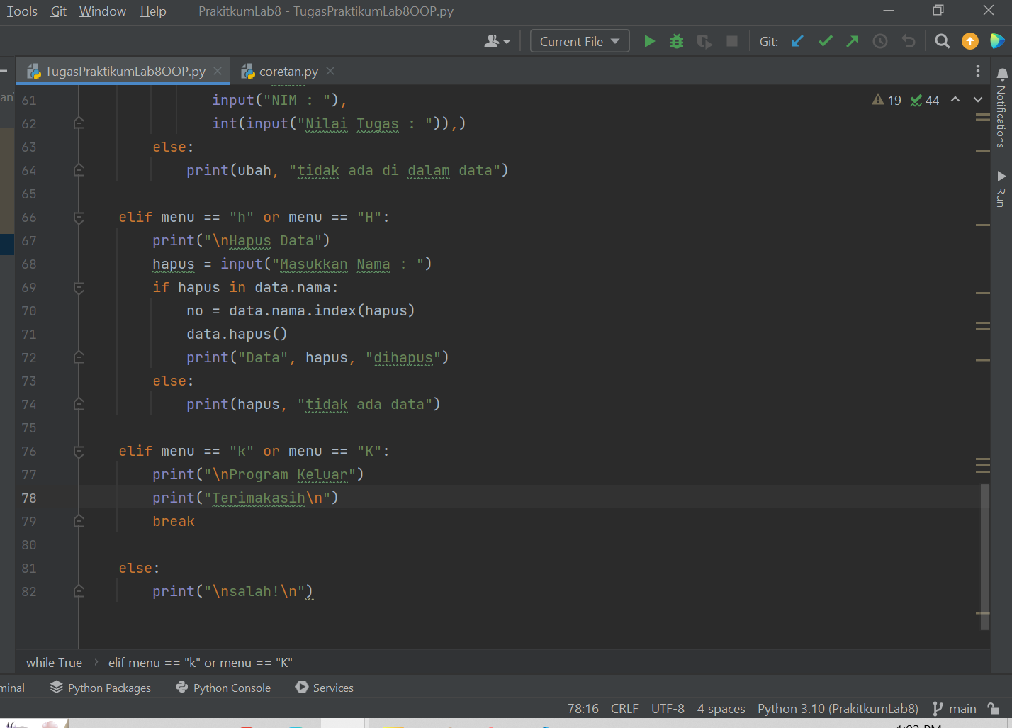 GitHub - Sofhian97/TugasPraktikumLab8OOP