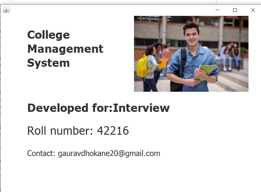 GitHub - GauravDhokane/College-Management-System-using-java: The ...