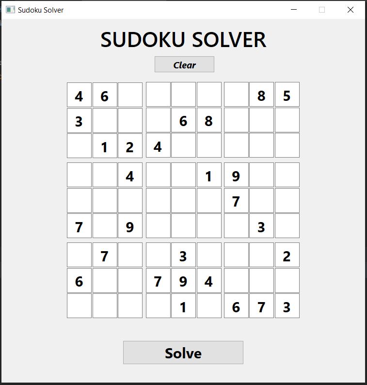 GitHub - milonpabis/SudokuSolver: App with UI, solving Sudoku problem