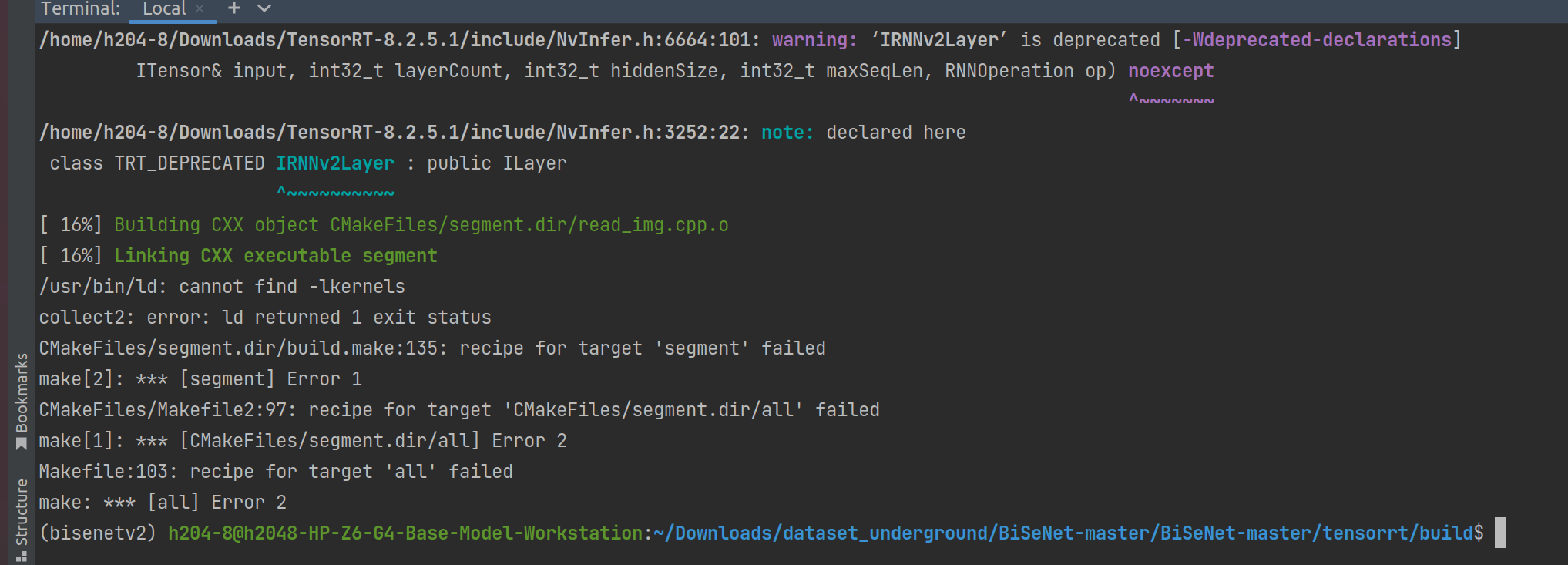 make error · Issue #281 · CoinCheung/BiSeNet · GitHub