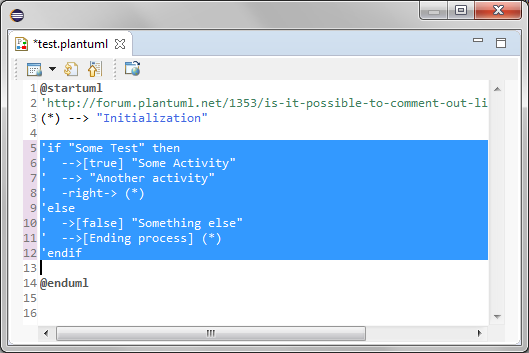 Support line/block commenting for plantuml Editor · Issue #125 · de ...