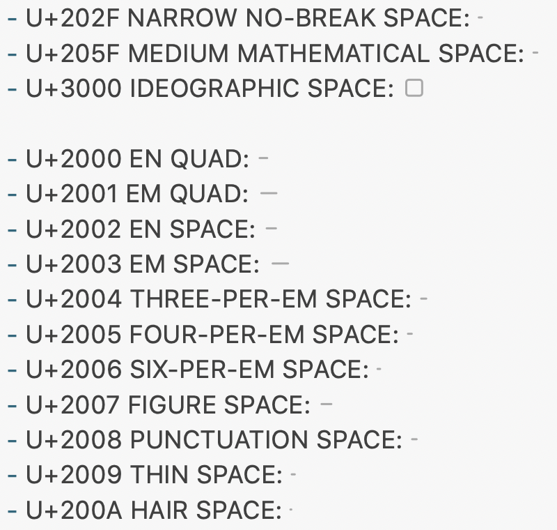 [request] Assign different symbol for U+00A0 / 不可視文字の表示で NO-BREAK SPACE ...