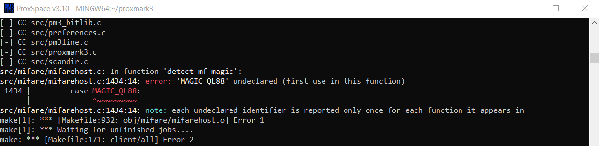 MAGIC_QL88 - error · Issue #2017 · RfidResearchGroup/proxmark3 · GitHub
