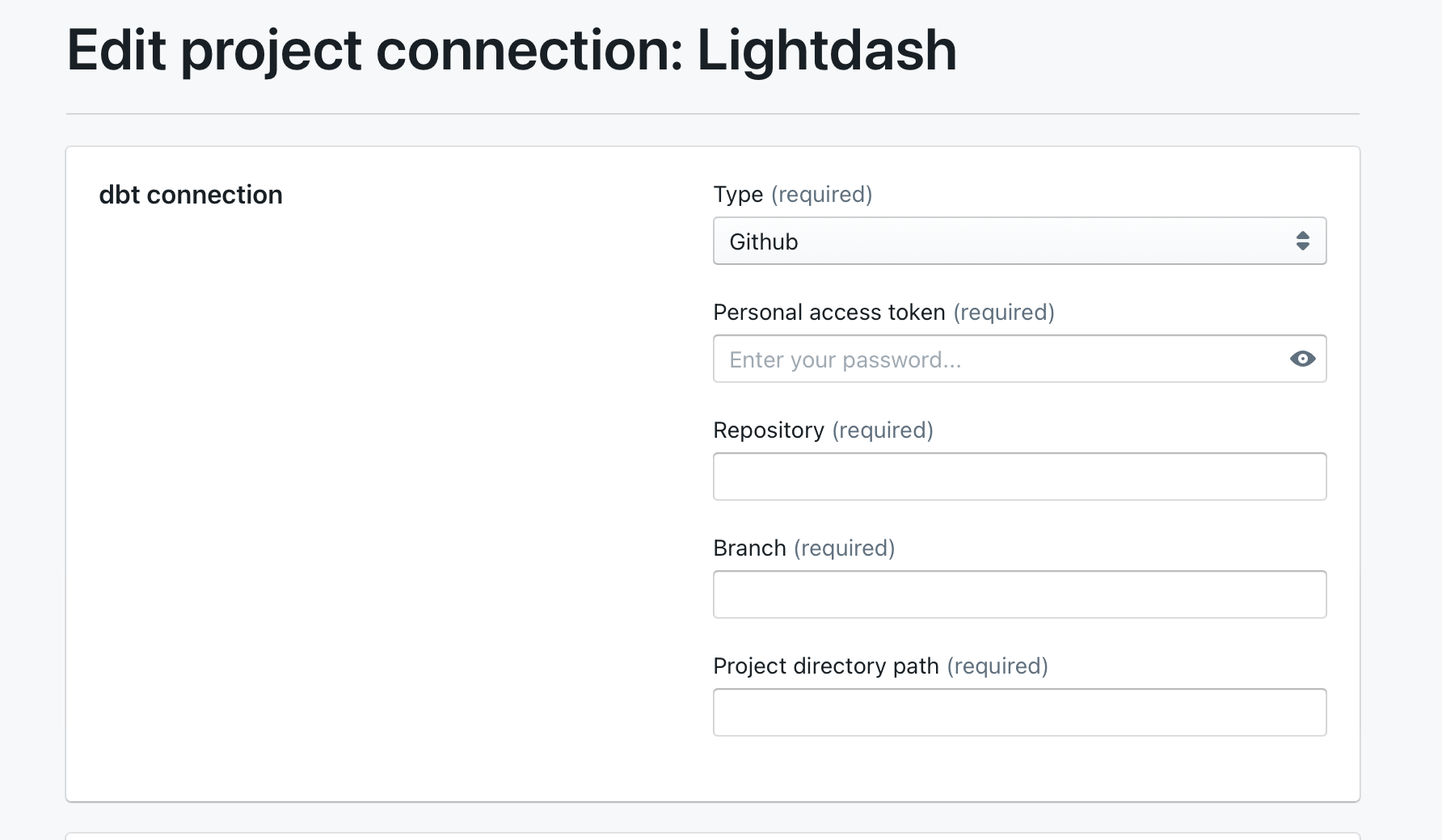Provide default options for GitHub · Issue #570 · lightdash/lightdash ...