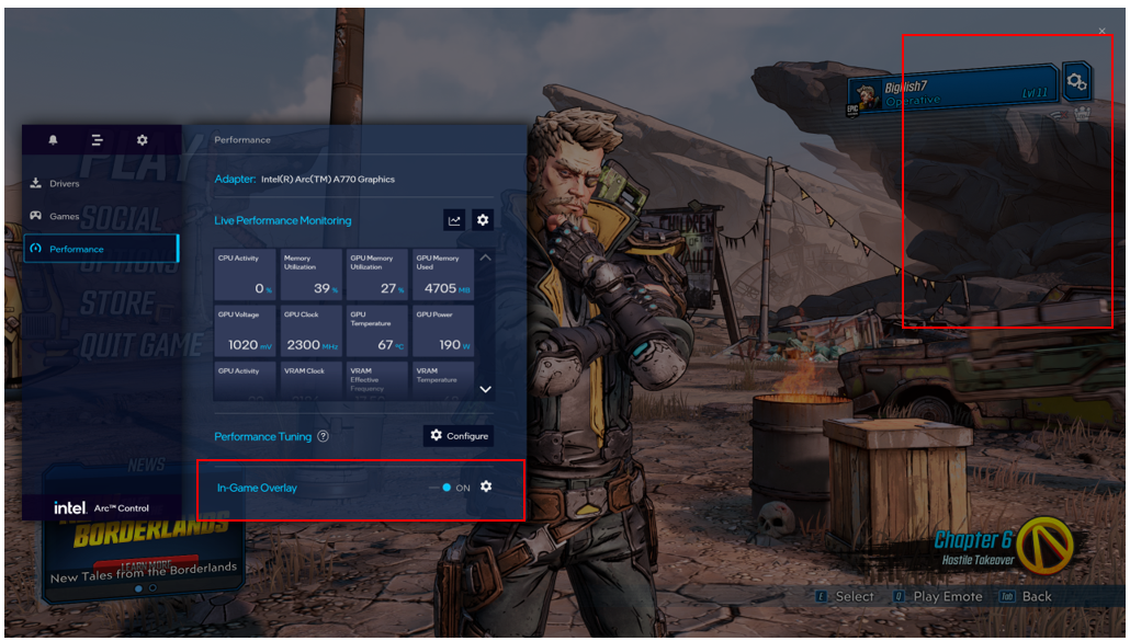 In-Game Overlay not displaying in Borderlands 3 with Intel Arc Control ...