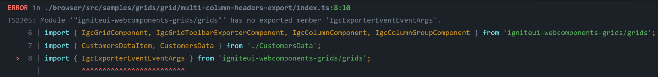 Exported WC Grid Multi Column Sample Throws Build Error Issue 402 exported-wc-grid-multi-column-sample-throws-build-error-issue-402