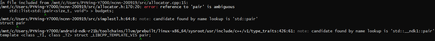NCNN_SIMPLESTL=ON，Android编译失败 · Issue #2138 · Tencent/ncnn · GitHub