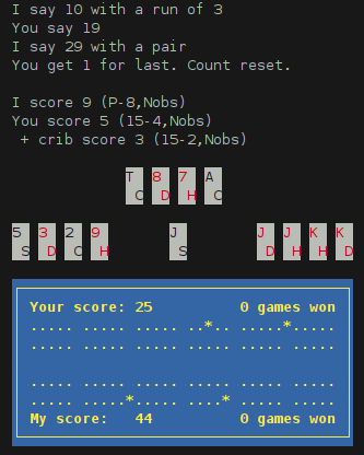 Cribbage flush in the crib combo