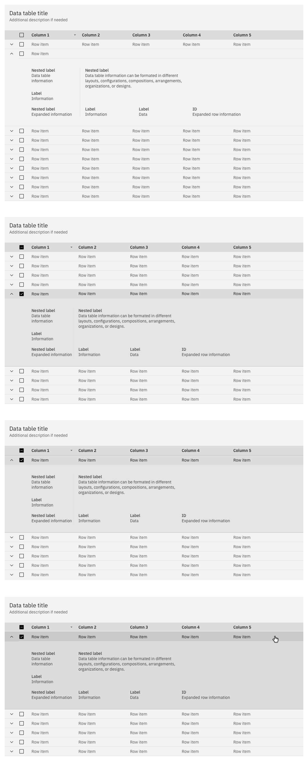 Experimental Component - Data Table - Design · Issue #1246 · carbon ...
