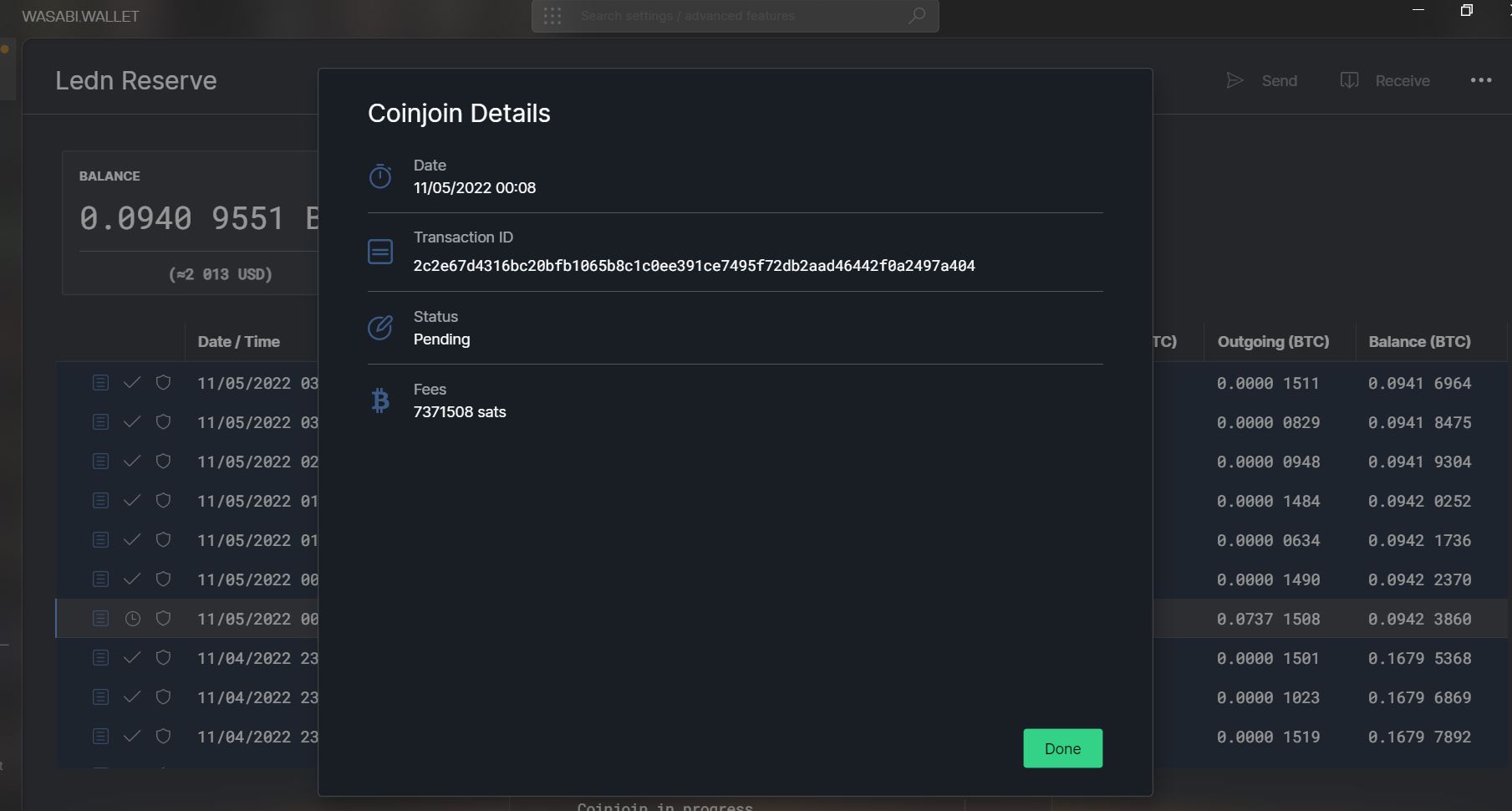 big fee in coinjoin