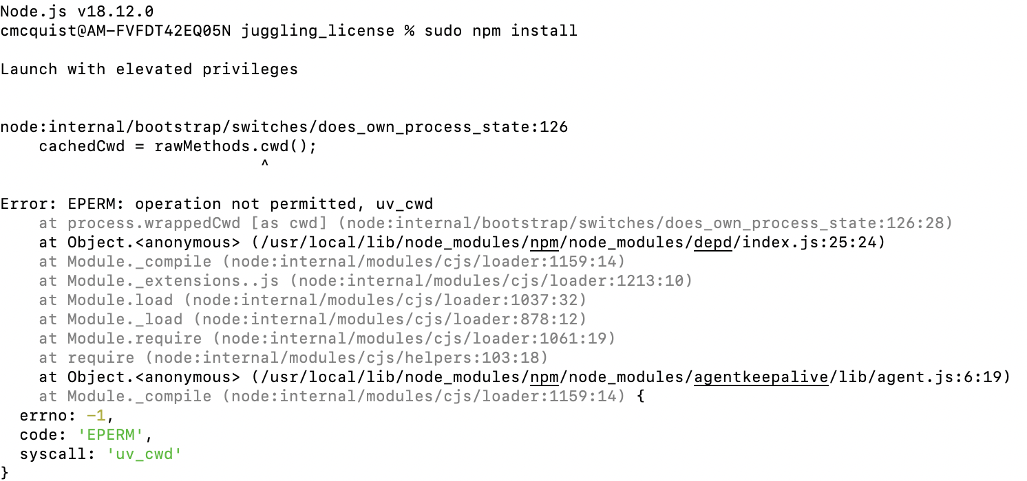 When running npm install i get this error · Issue #1725 · alphagov ...