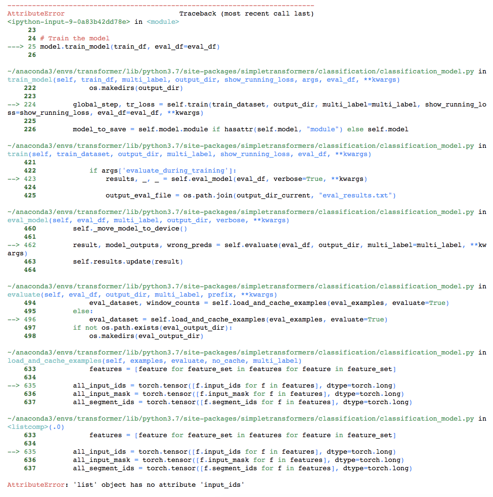 Attribute Error when training for sentence pair task using Albert model ...