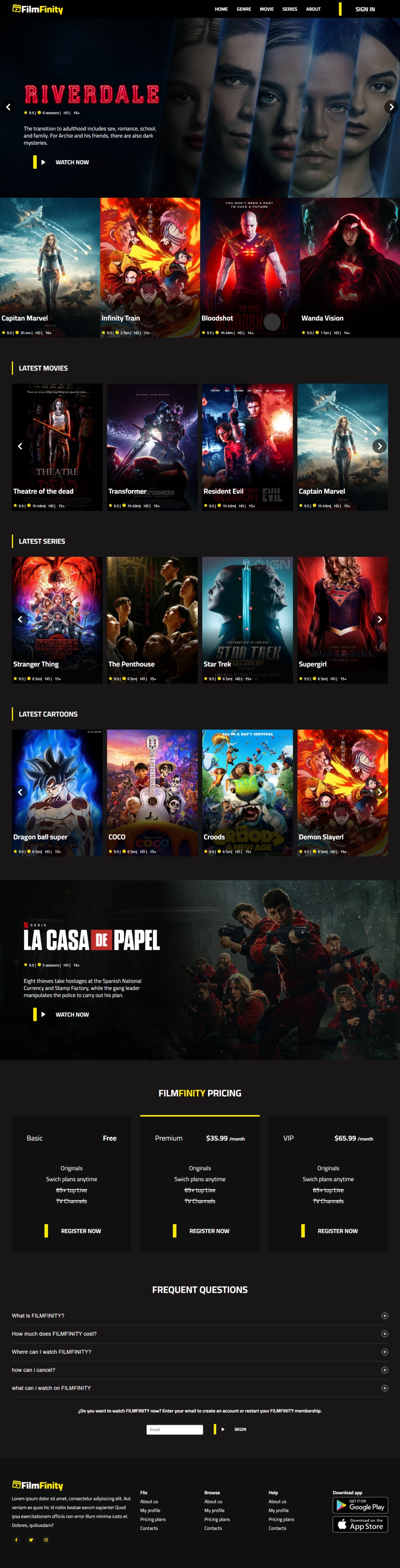 GitHub - LuisRon27/movie-website: Front-end development of a movie ...