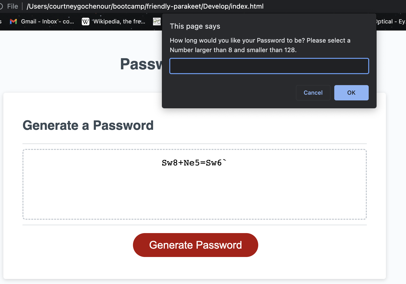 GitHub - CourtneyGoch/WhatsThePassword: Generate a random Password