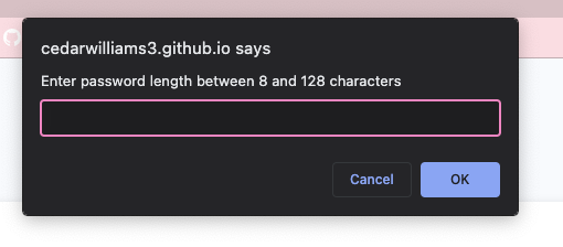 GitHub - cedarwilliams3/strongest-passwords-ever: a password generator