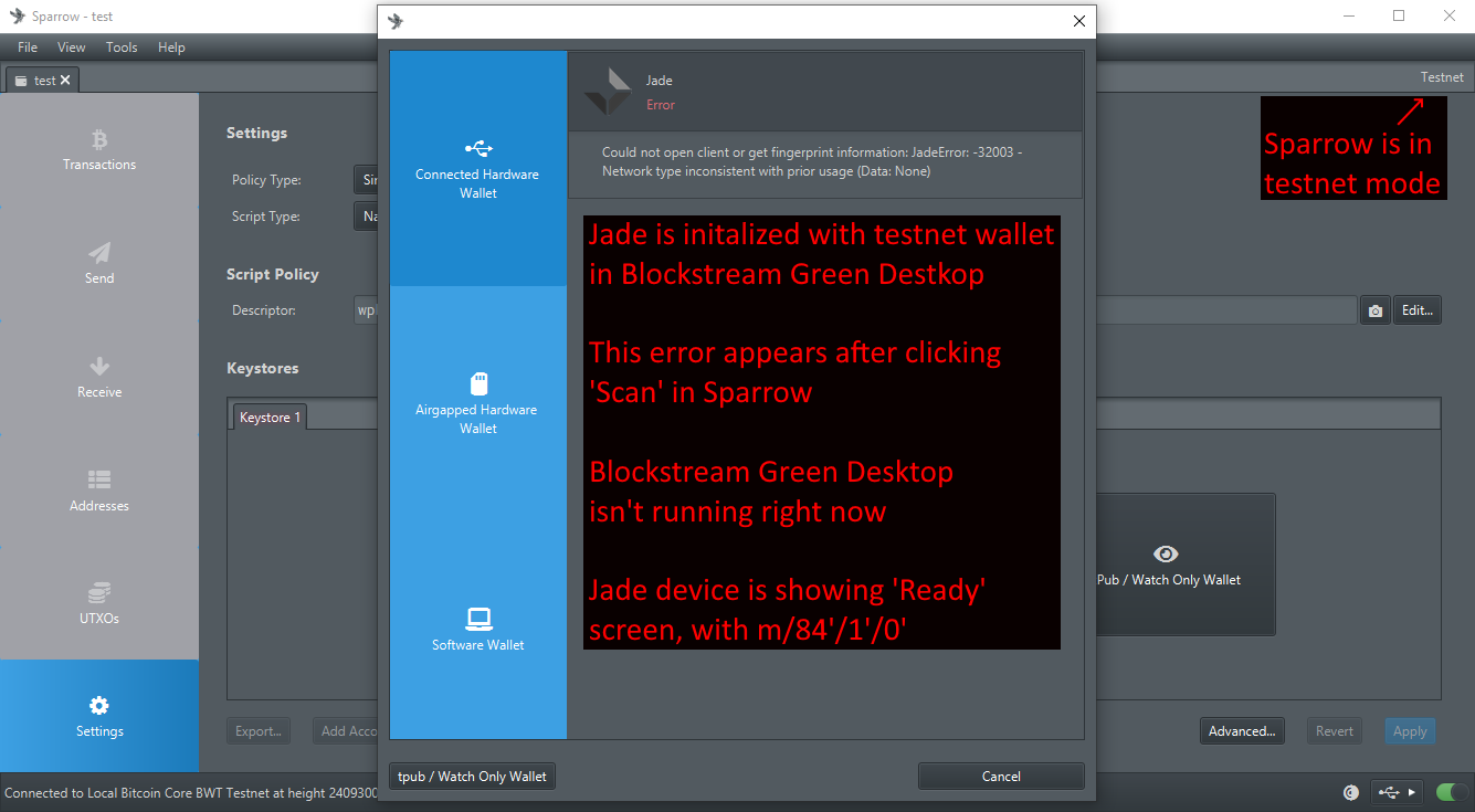 Not possible to use Testnet or Liquid · Issue #13 · Blockstream/Jade