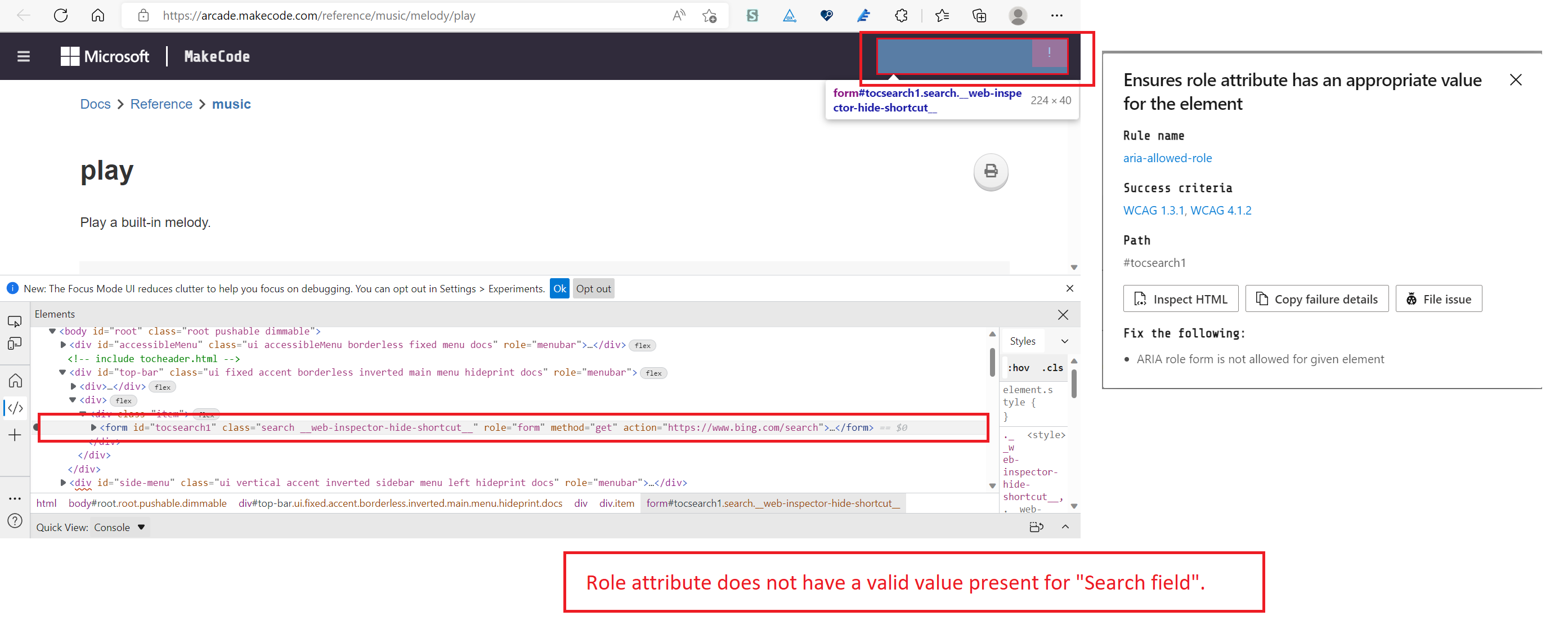 [Programmatic Access- Make Code]: Role attribute does not have a valid ...