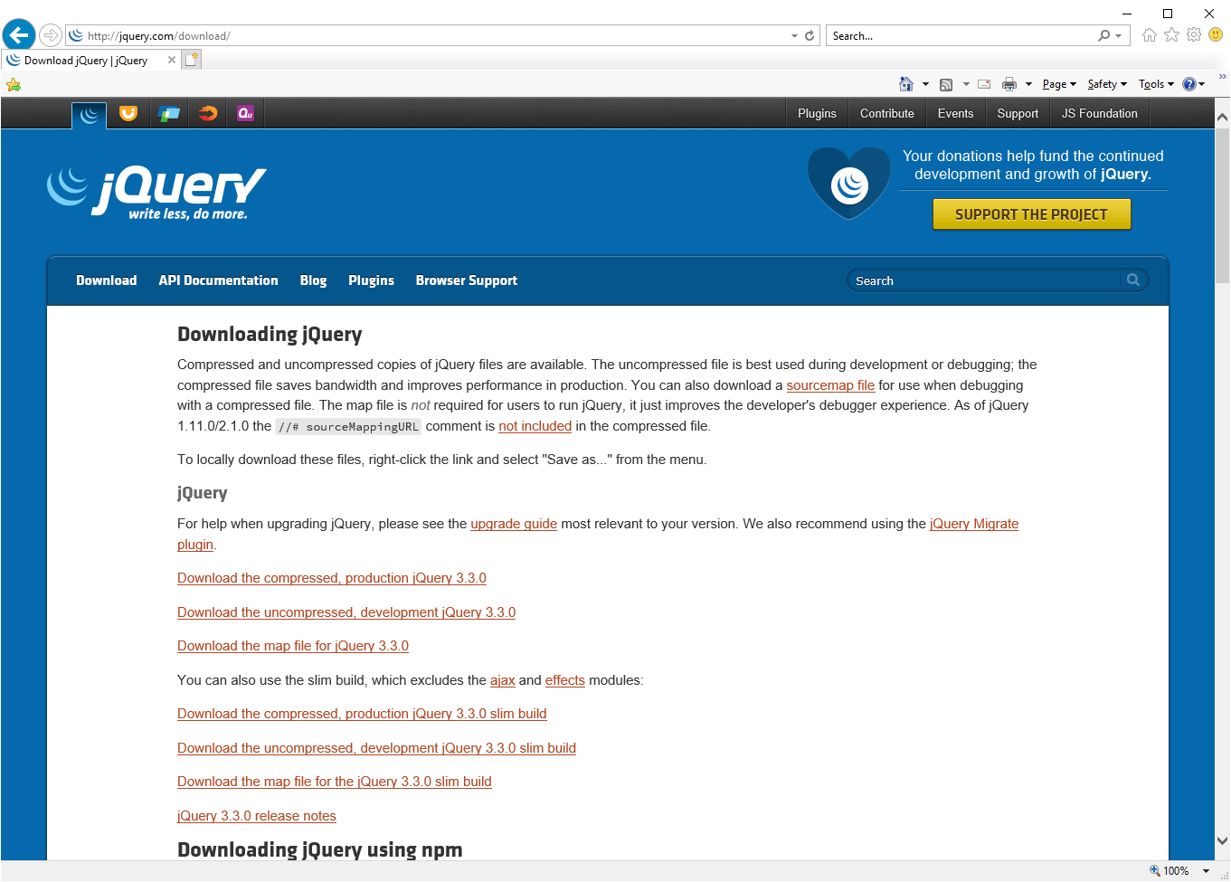 Jquery is not a function. События jquery. link js.