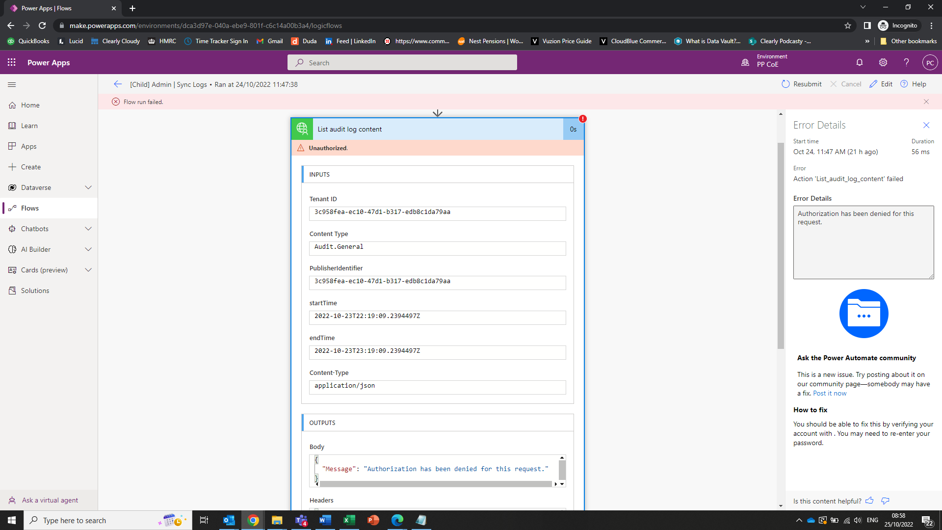 [CoE Starter Kit - BUG] [Child] Admin | Sync Logs · Issue #4139 ...