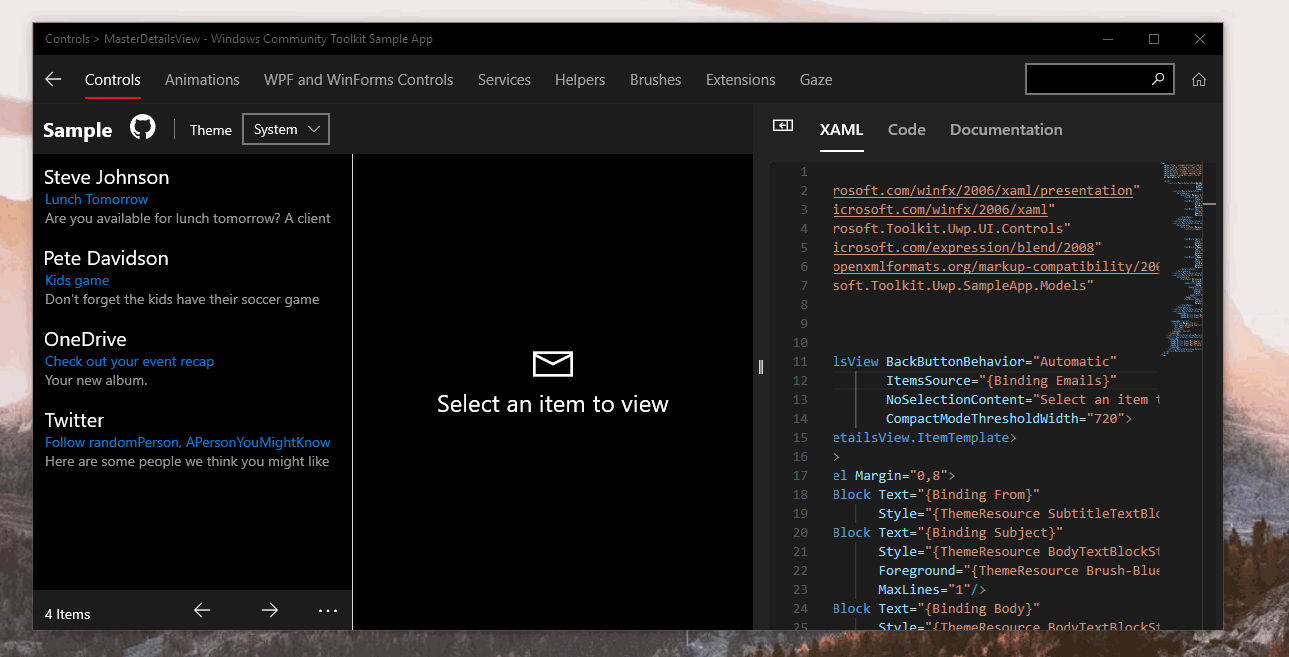 MasterDetailsView NoSelectionContentTemplate shows when resized · Issue ...