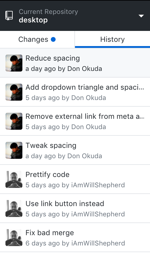 Moving the commit actions to a context menu · Issue #2382 · desktop ...