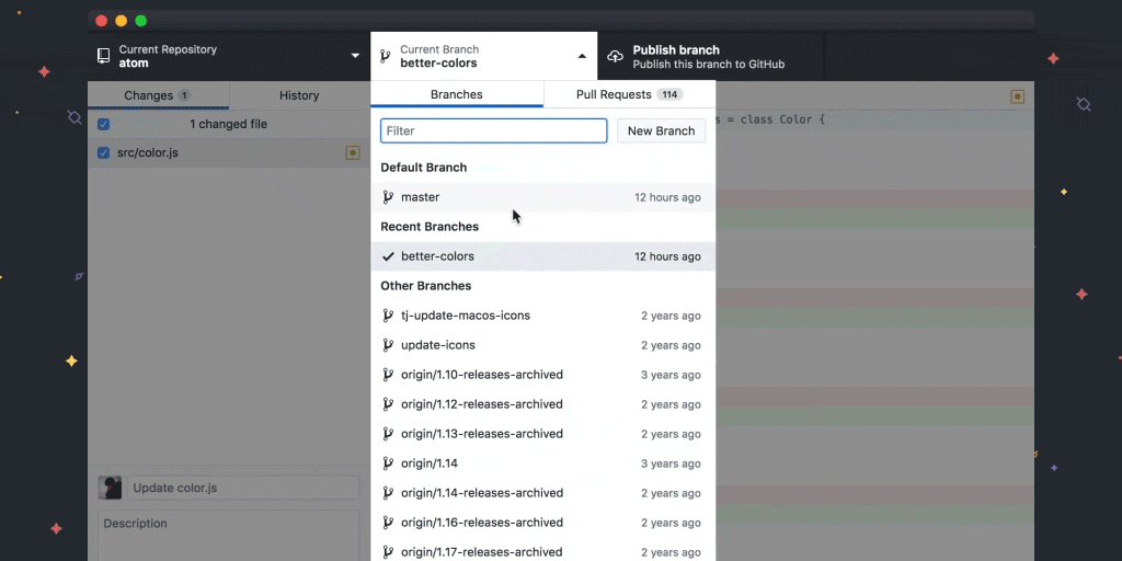 Example of stashing