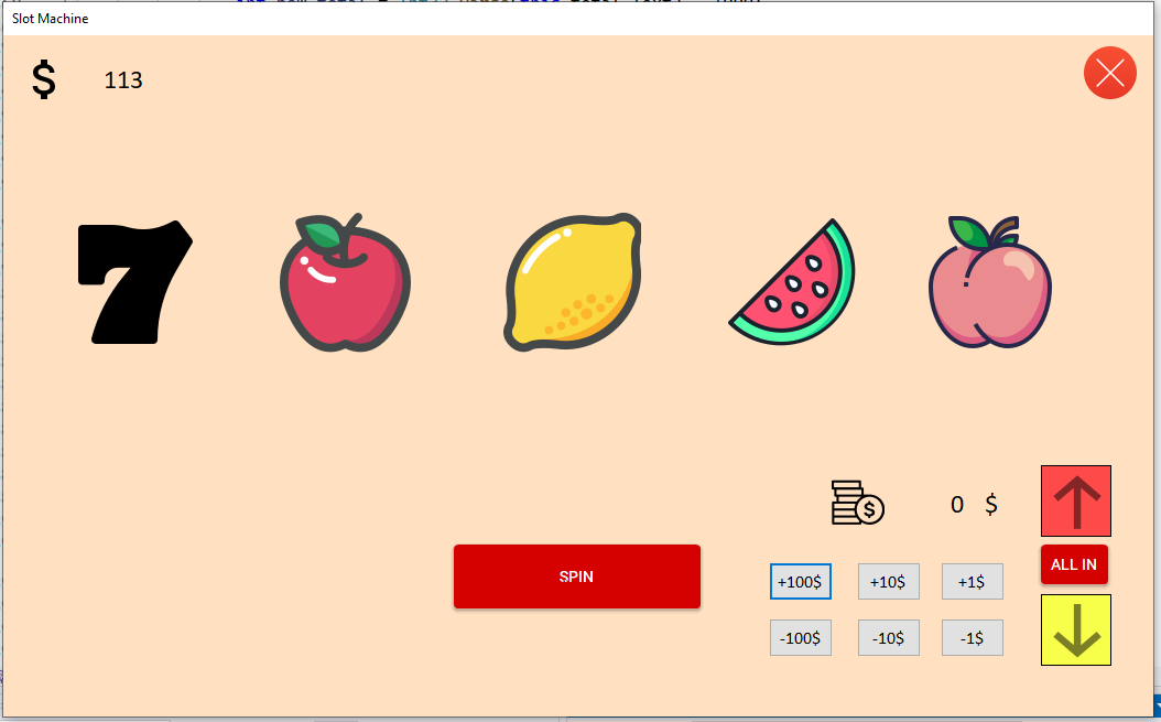 GitHub aligaineshev/SlotMachine This is a Slot Machine game using