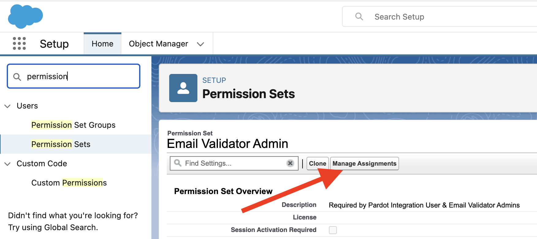 Email Validator Admin permission set