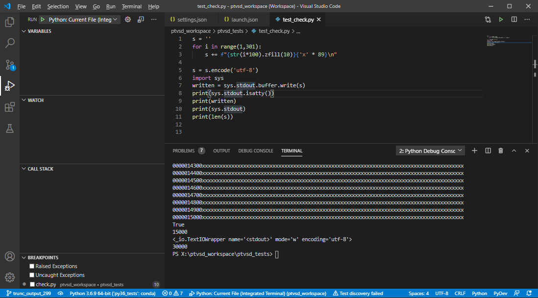 Debug output truncates when running from Windows but not outside of ...