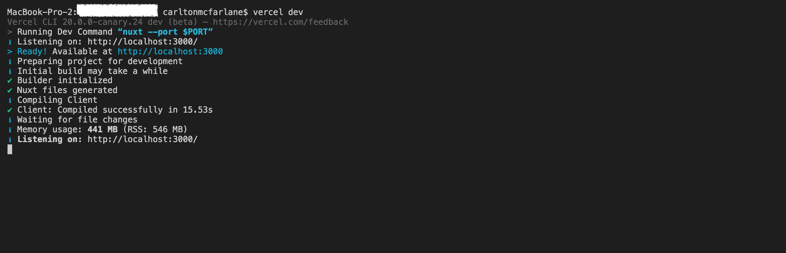 `vercel dev` fails to serve Nuxt project when `npm run dev` works ...