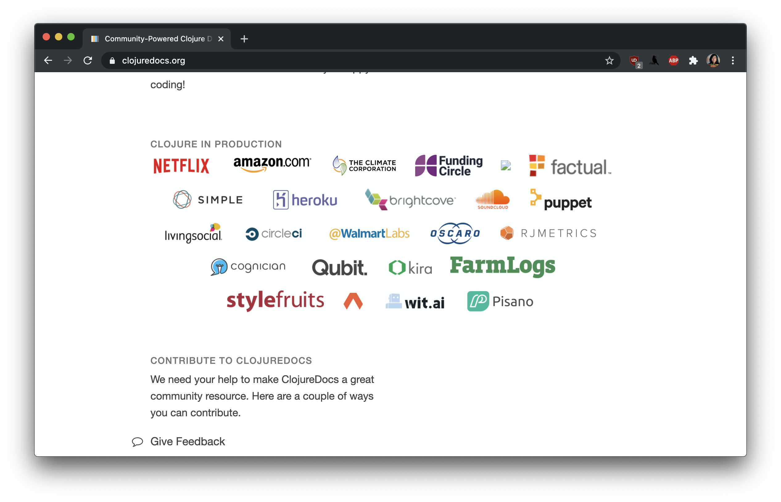 Community-Powered Clojure Documentation and Examples | ClojureDocs 2021-01-10 19-36-00