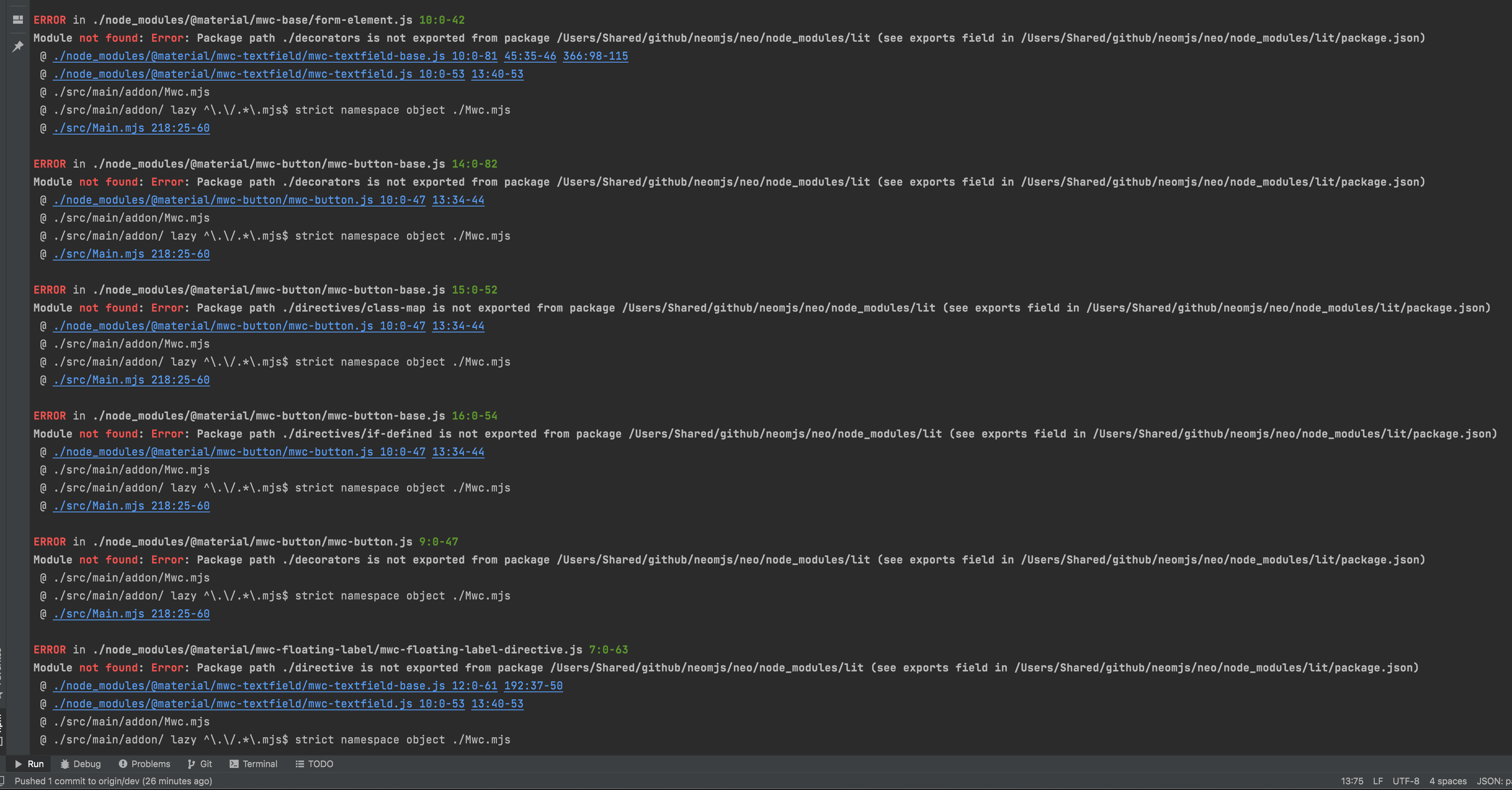 v0.26 does not build with lit-recommended tools for experimental bare ...