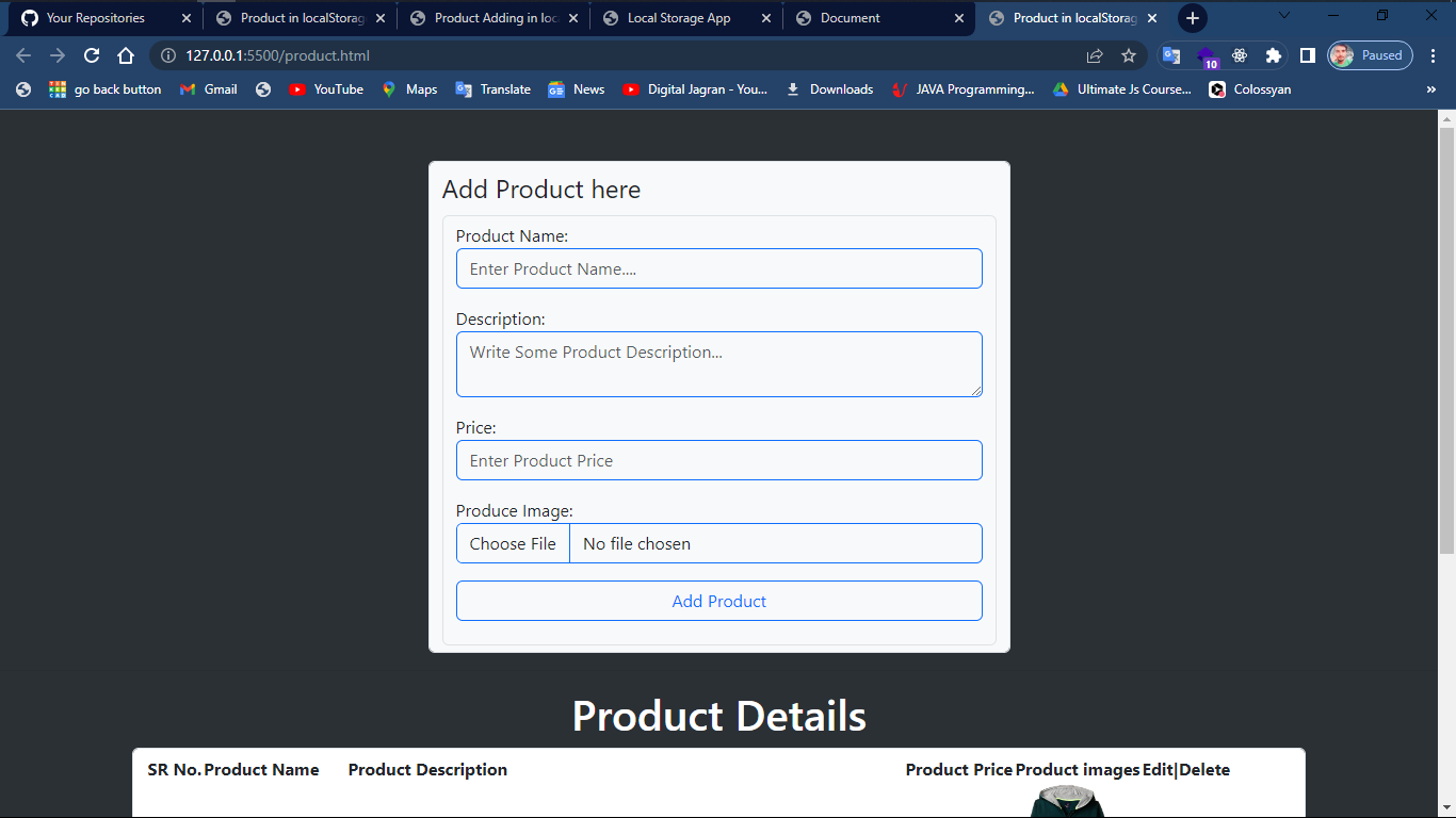 GitHub - i-m-prabhat/localstorage-crud: Adding Product in localstorage ...