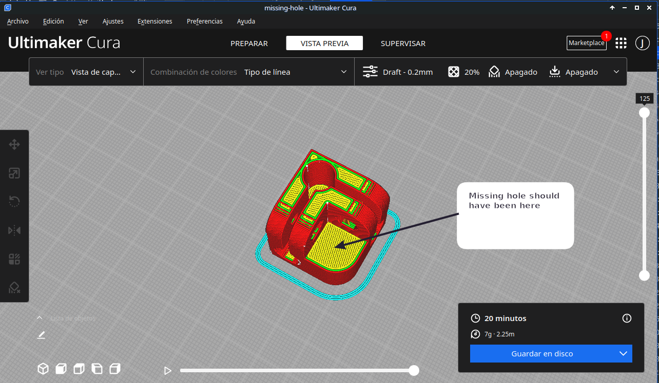 Slicing a part, Cura 5.1.0 misses to slice a hole · Issue #13478 ...