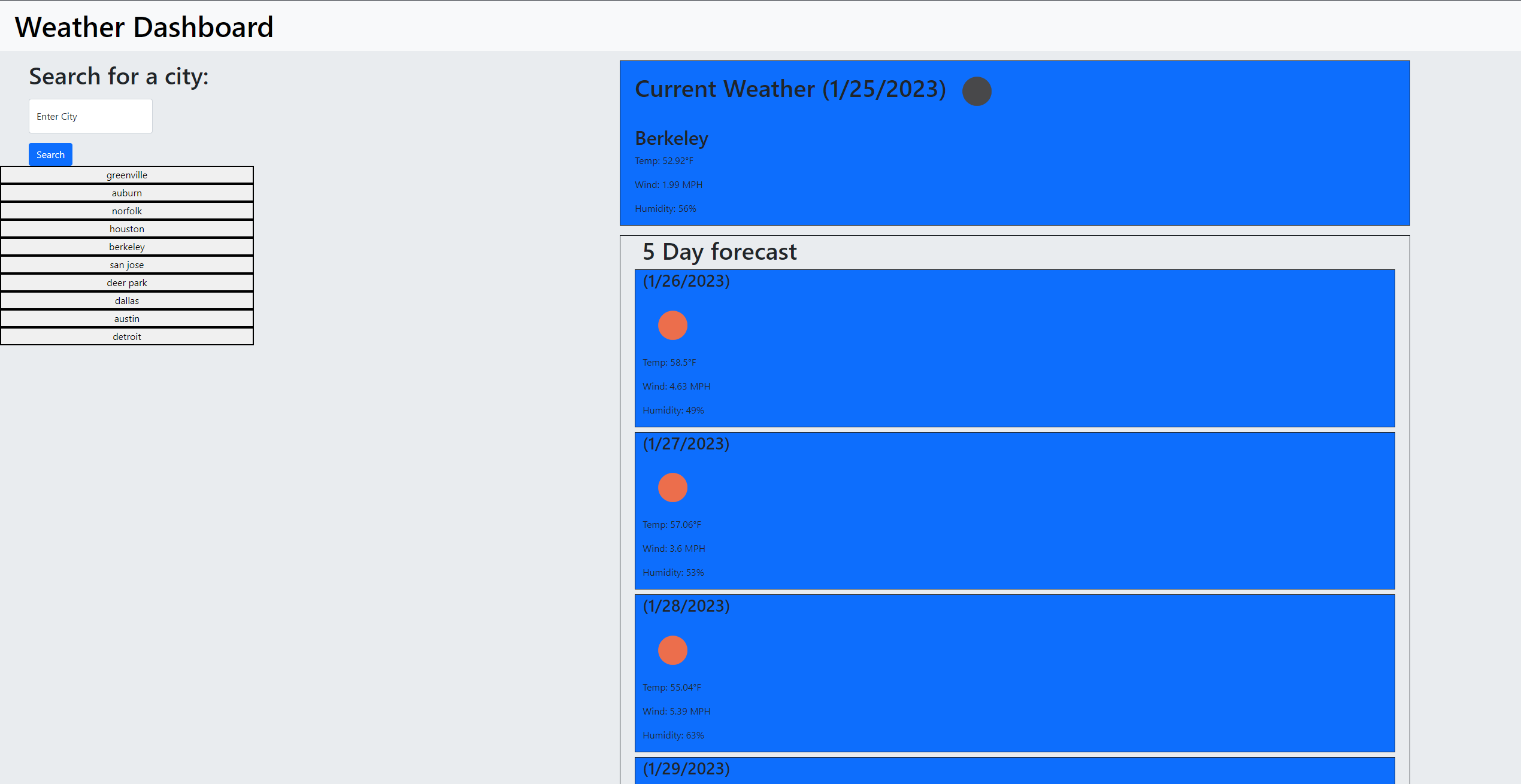 GitHub - Jsrra/Weather-Dashboard