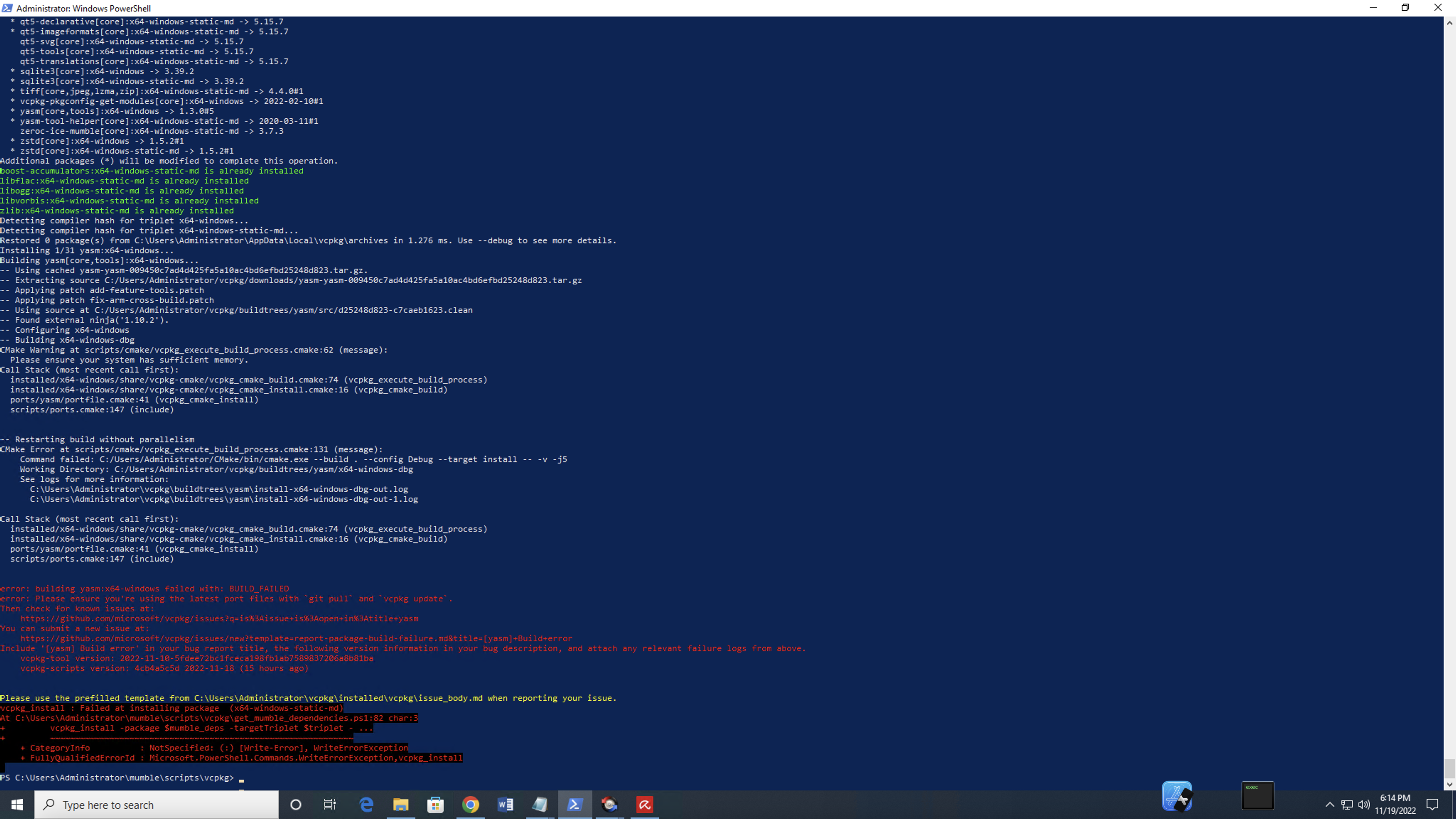 Build error from WIndows · Issue #27915 · microsoft/vcpkg · GitHub