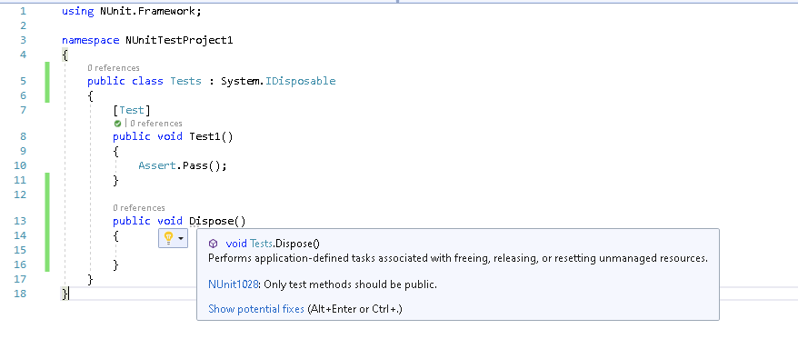 NUnit1028 vs. IDisposable · Issue #311 · nunit/nunit.analyzers · GitHub