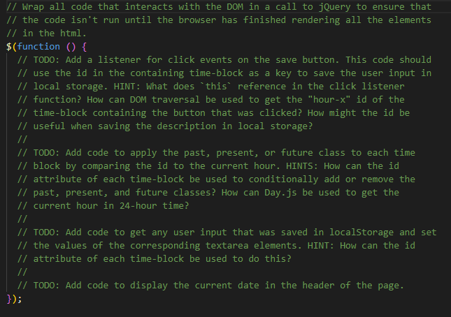 GitHub - TessaEC/day-work-planner: Bootcamp Challenge #5 - API for a ...