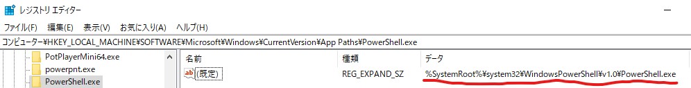 PowerShellPathOfRegistry