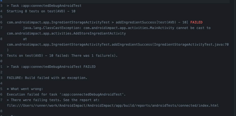 Failing CI Tests · Issue #54 · CMPUT301F22T08/AndroidImpact · GitHub