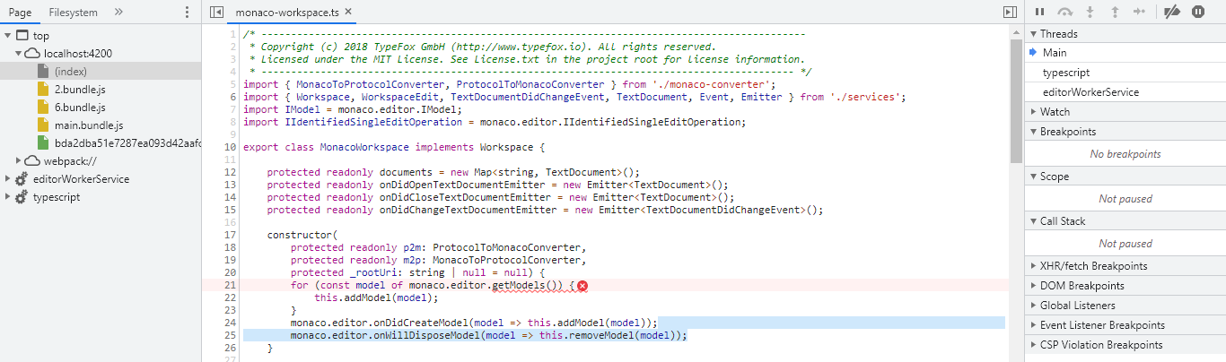 Uncaught ReferenceError: monaco is not defined at new t.MonacoWorkspace ...