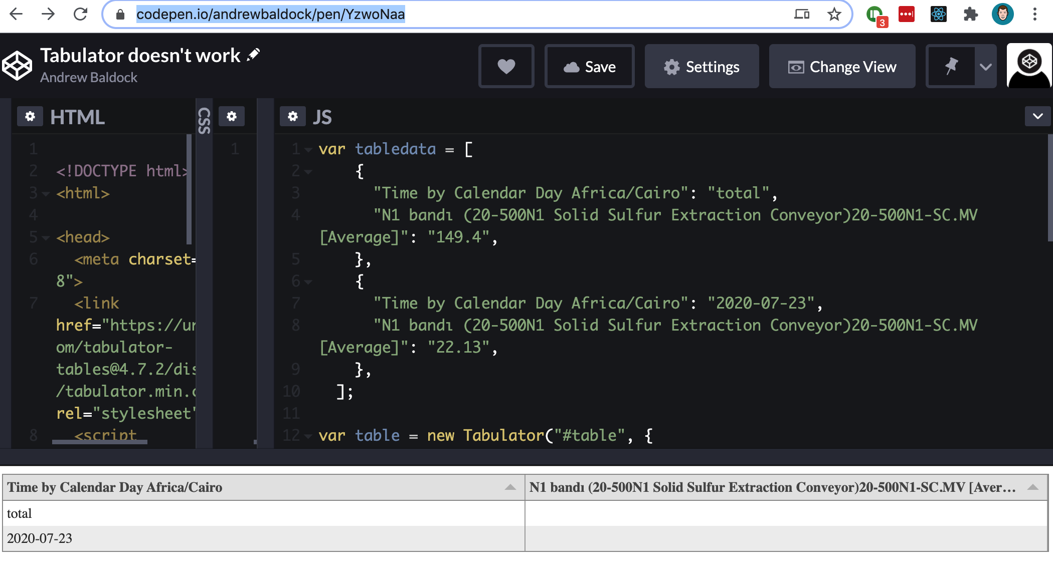 Columns Don T Render If There S A Period In The Title String Issue 2911 Olifolkerd Tabulator Github