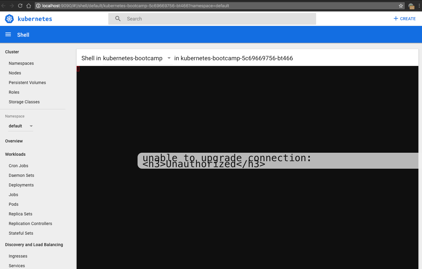 web shell Unauthorized error · Issue 3120 · · GitHub