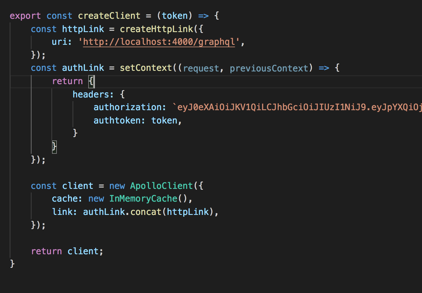 Problem when passing http header to graphQl backend using ...