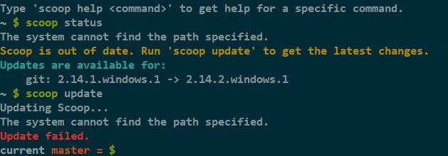 scoop update - fails · Issue #1733 · ScoopInstaller/Scoop · GitHub